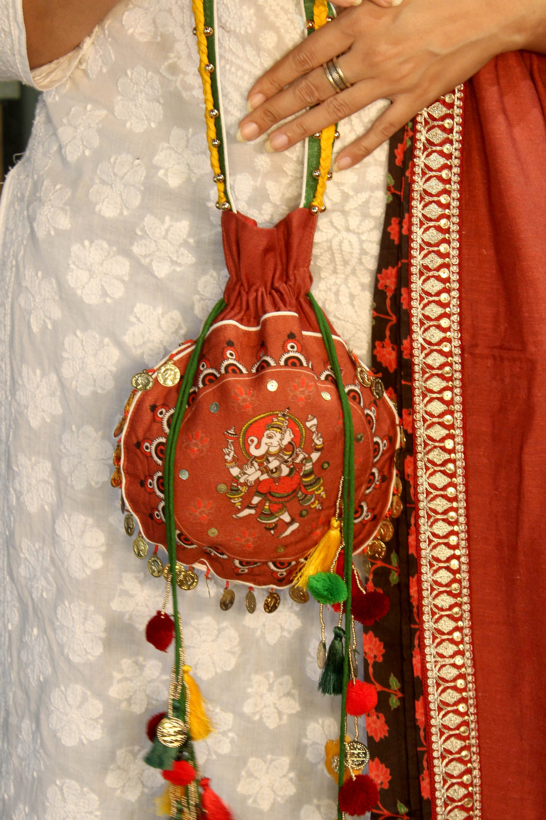 Natya Ganesh red potli | SHOBITAM