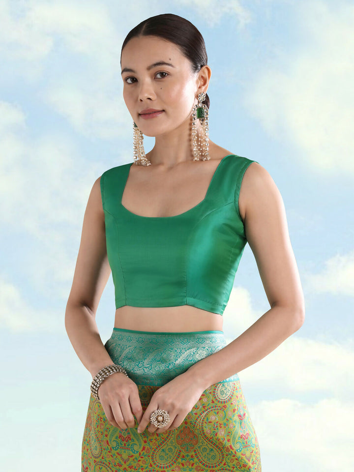 Lemon Green Banarasi Semi Silk Saree With Traditional Paisley Weaves | SHOBITAM