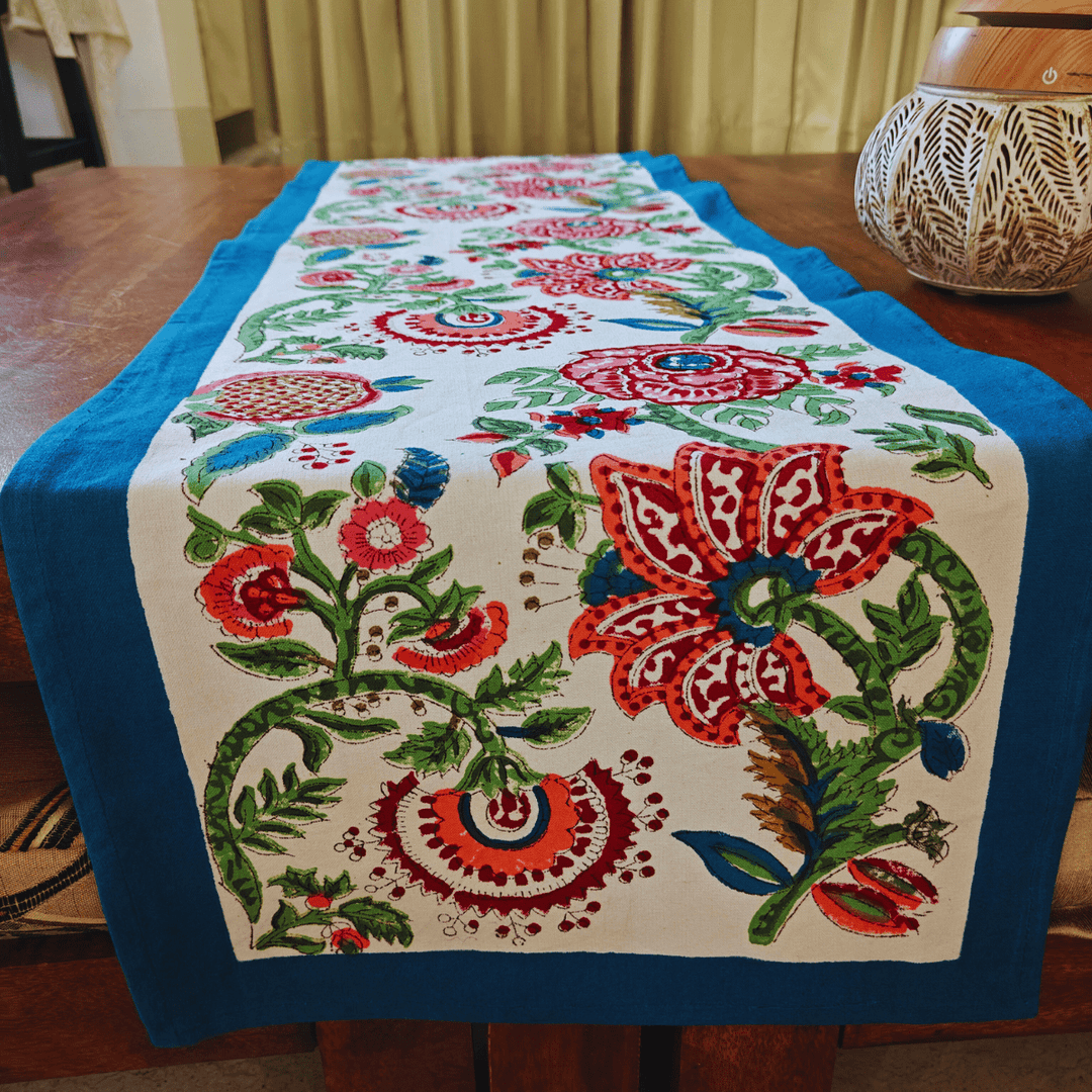 Nila Florals Block Print Table Runner | SHOBITAM