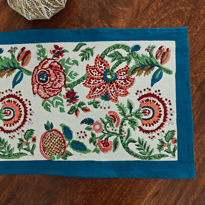 Nila Florals Block Print Table Runner | SHOBITAM