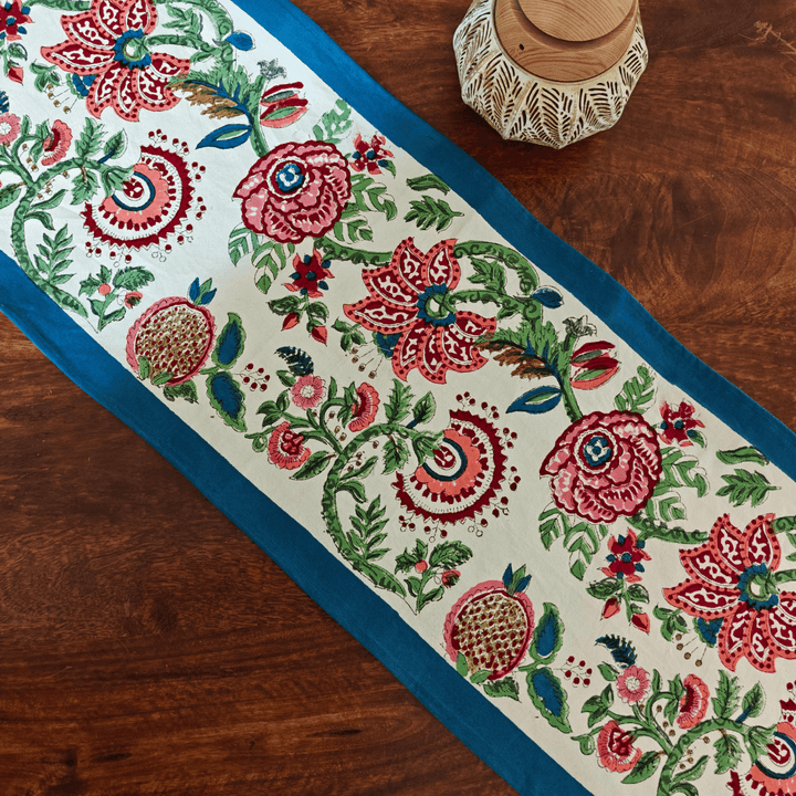 Nila Florals Block Print Table Runner | SHOBITAM