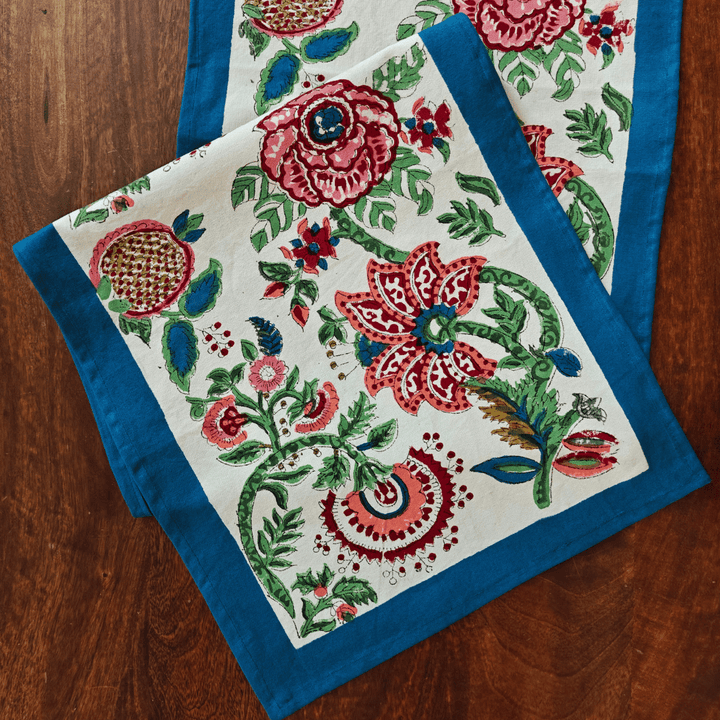 Nila Florals Block Print Table Runner | SHOBITAM