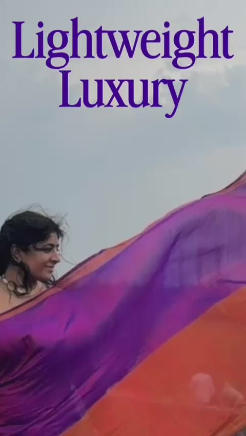 Purple Dual Tone Uppada Handloom Silk Saree with Tissue Skirt Border | SILK MARK CERTIFIED | SHOBITAM