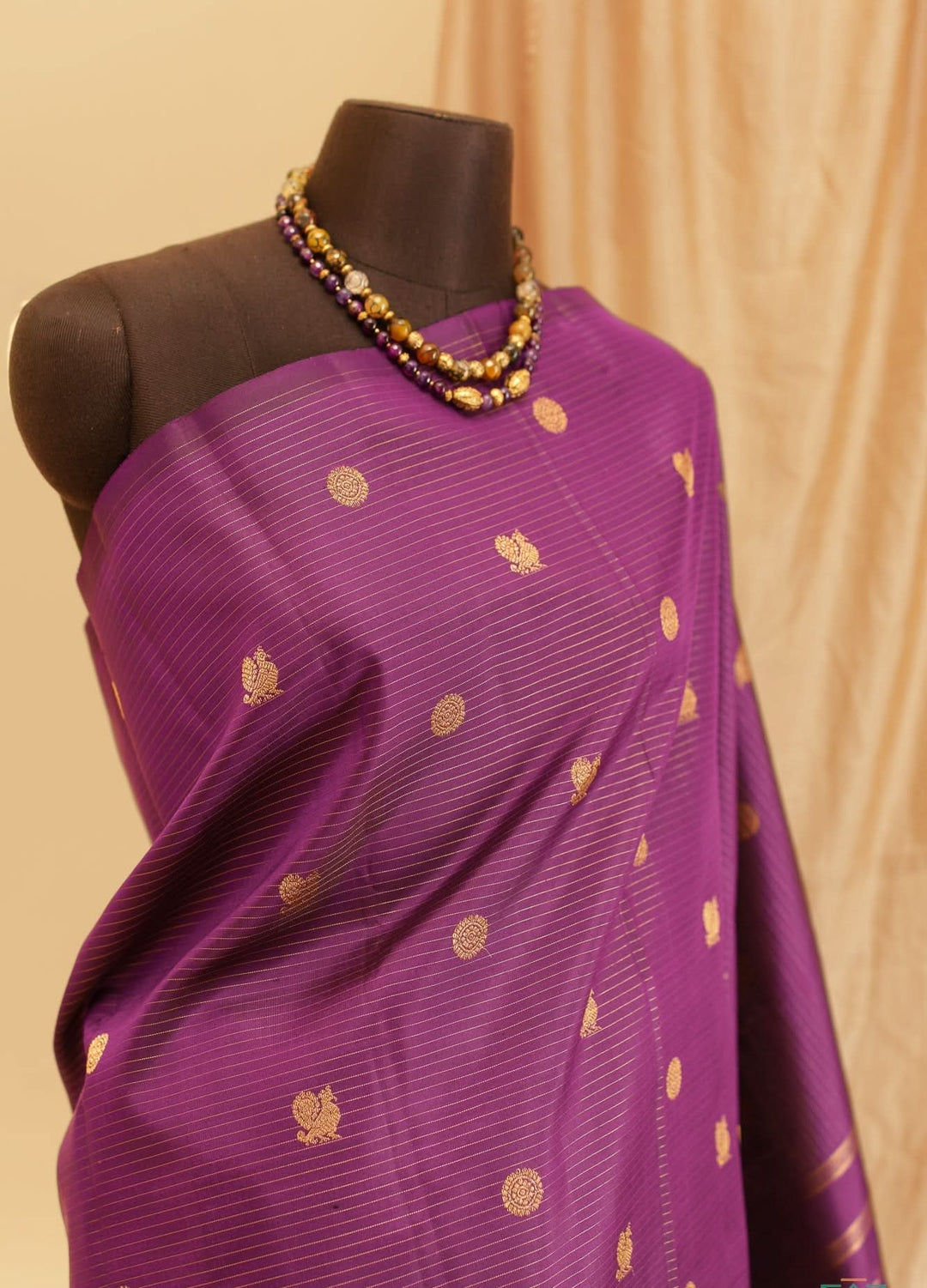 Purple Vadamalli Vairoosi Kanjivaram Pure Zari Handloom Saree Radha | SILK MARK CERTIFIED | SHOBITAM