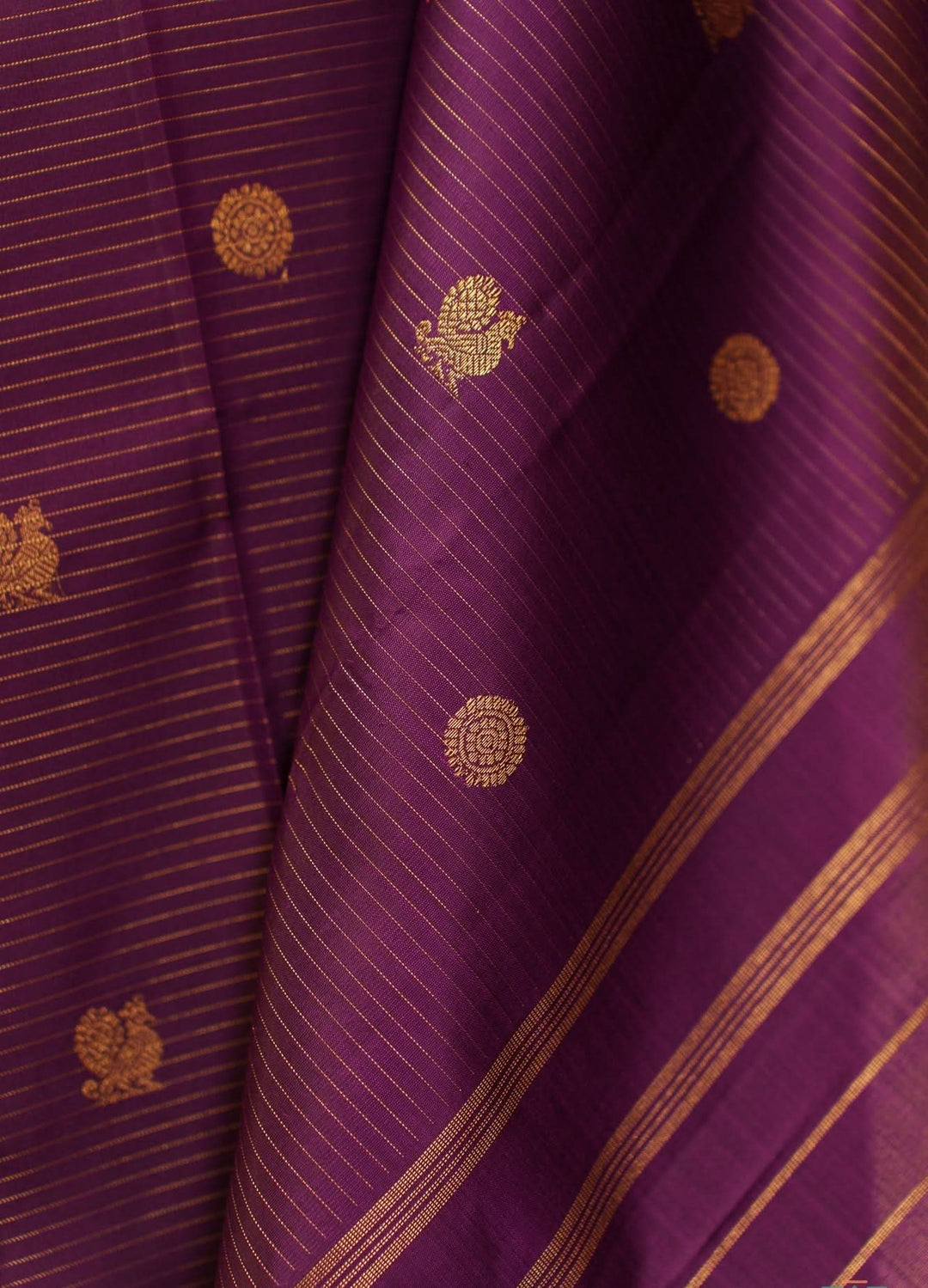 Purple Vadamalli Vairoosi Kanjivaram Pure Zari Handloom Saree Radha | SILK MARK CERTIFIED | SHOBITAM