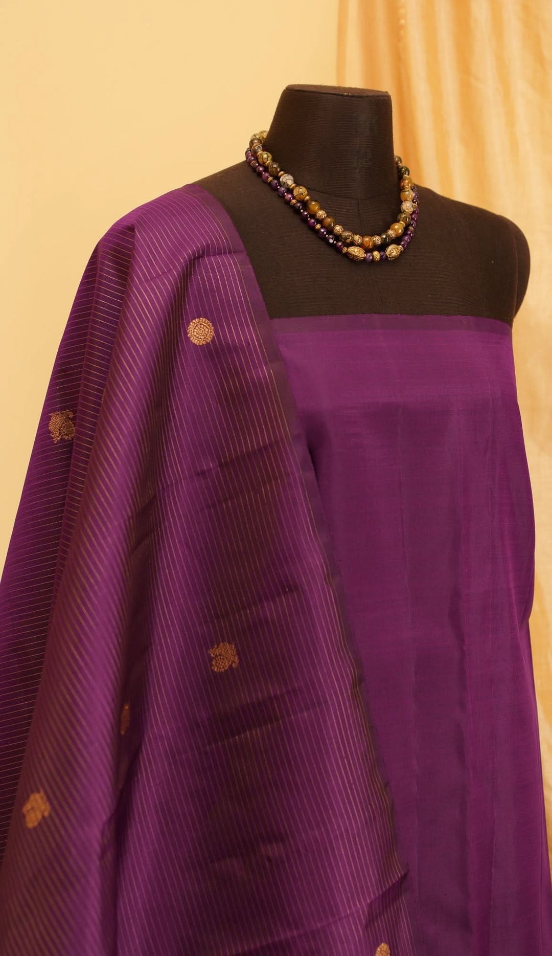 Purple Vadamalli Vairoosi Kanjivaram Pure Zari Handloom Saree Radha | SILK MARK CERTIFIED | SHOBITAM