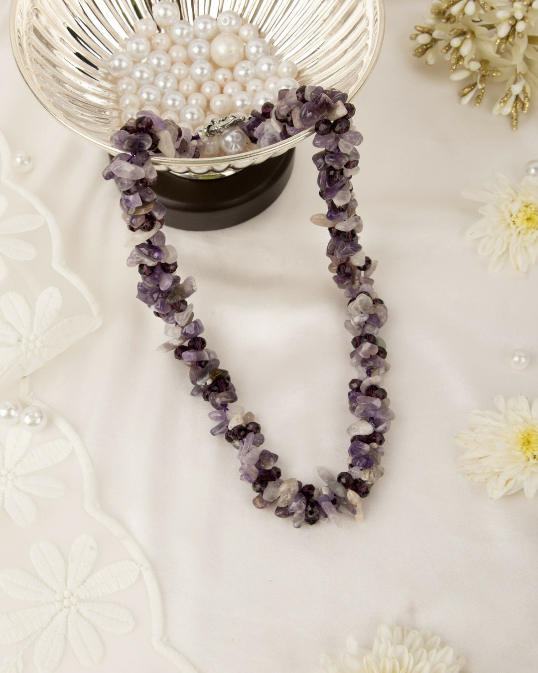 Lavender – Natural Amethyst & Crystal Mala | SHOBITAM