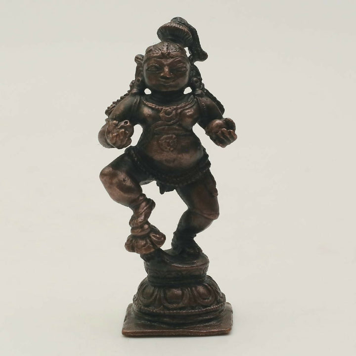 COPPER DANCING KRISHNA IDOL-SHOBITAM