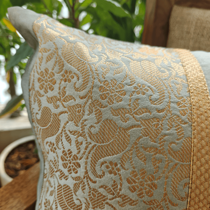 Sunehri Polysilk Cushion Cover | SHOBITAM
