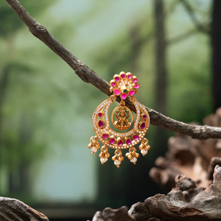 92.5 Silver, Gold Plated Manikya Darshini Danglers