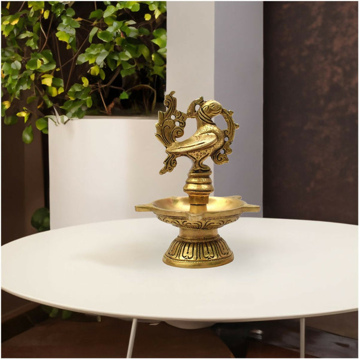 BRASS PEACOCK DIYA 6*4*4 | SHOBITAM