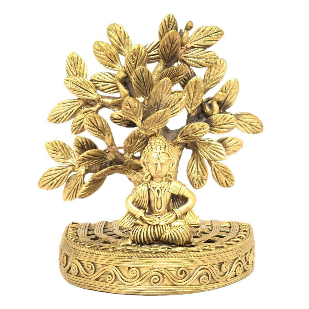 DHOKRA BUDDHA SITTING UNDER TREE 6*4*5 | SHOBITAM