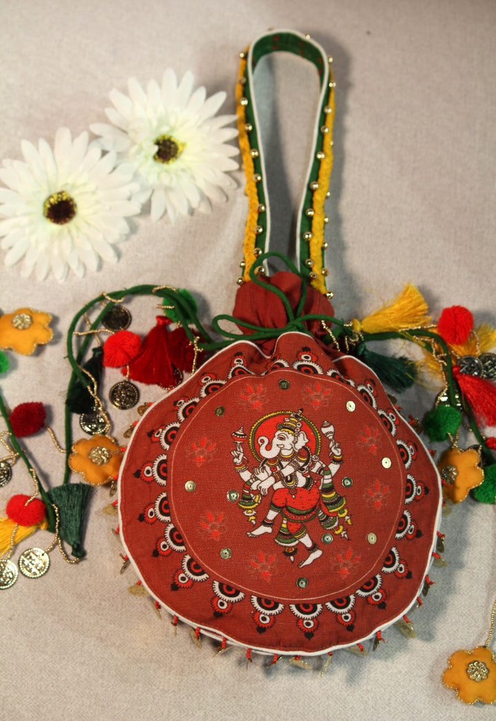 Natya Ganesh red potli | SHOBITAM