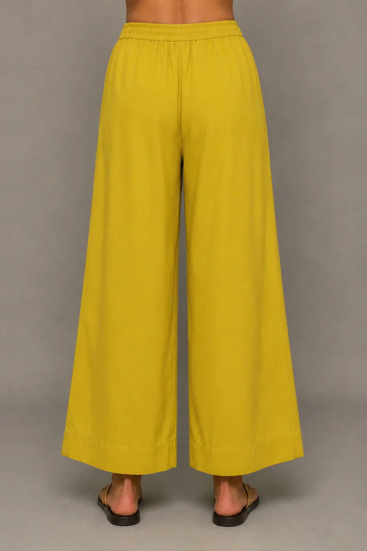 Plantain Yellow Co-Ord Shirt & Wide Leg Pant Set | SHOBITAM