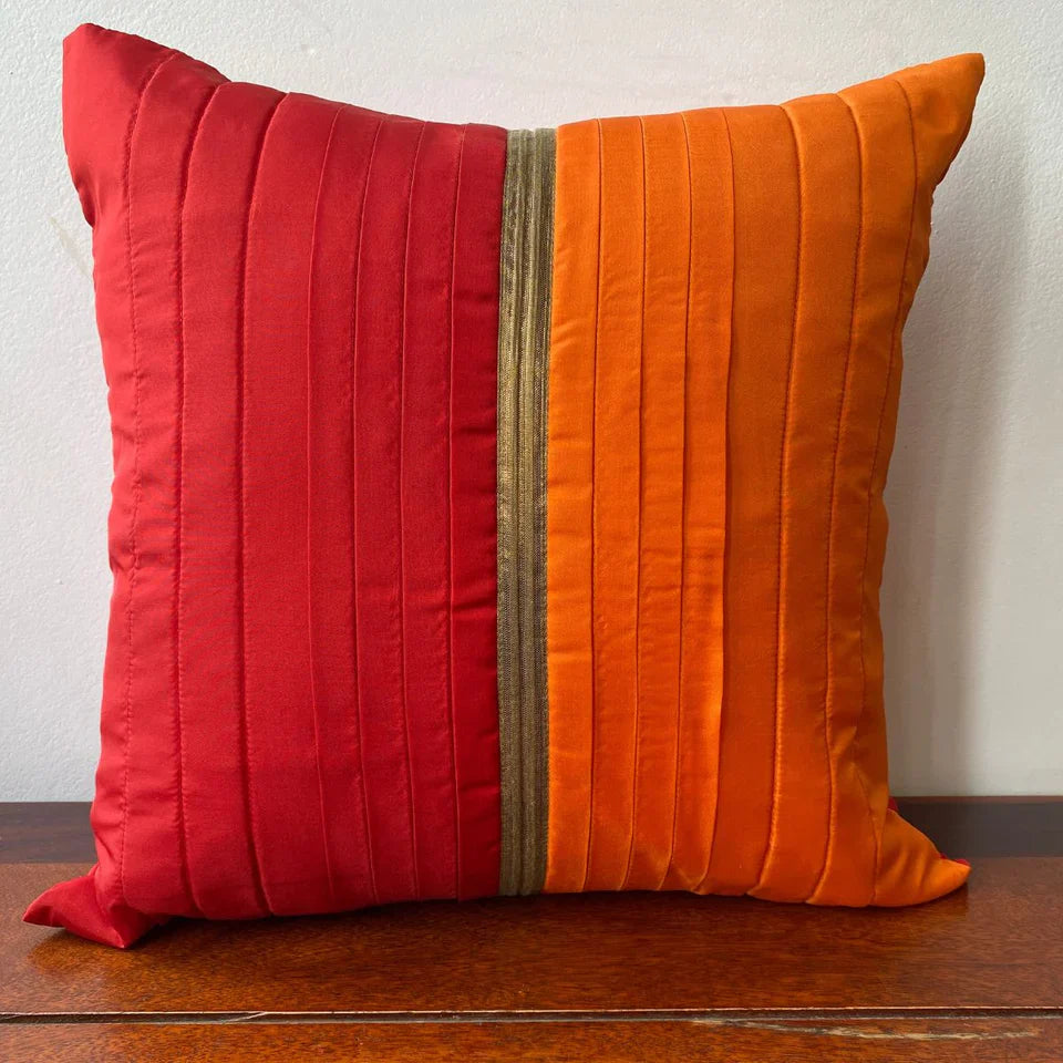 Resham Red Cushion Cover, 16" x 16",Pack of 1