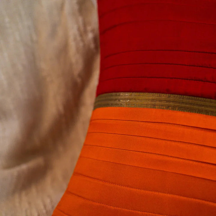 Resham Red Cushion Cover, 16" x 16",Pack of 1