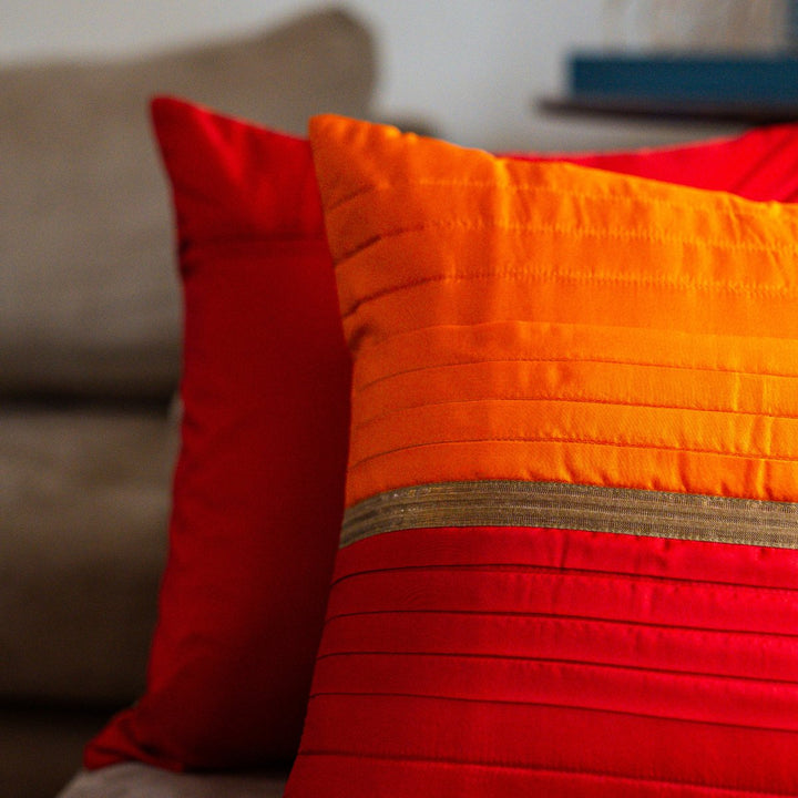 Sunrays Red Cushion Cover, 16" x 16",Pack of 1 | SHOBITAM