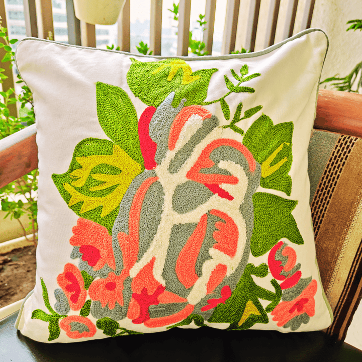 Avana Embroidered Cushion Cover  | SHOBITAM