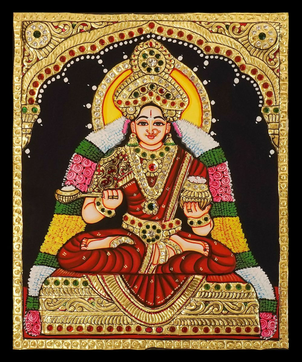 TANJORE PAINTING ANNAPOORANESWARI 12*10 | SHOBITAM