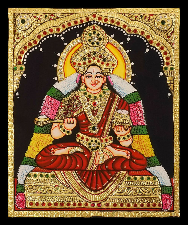 TANJORE PAINTING ANNAPOORANESWARI 12*10 | SHOBITAM
