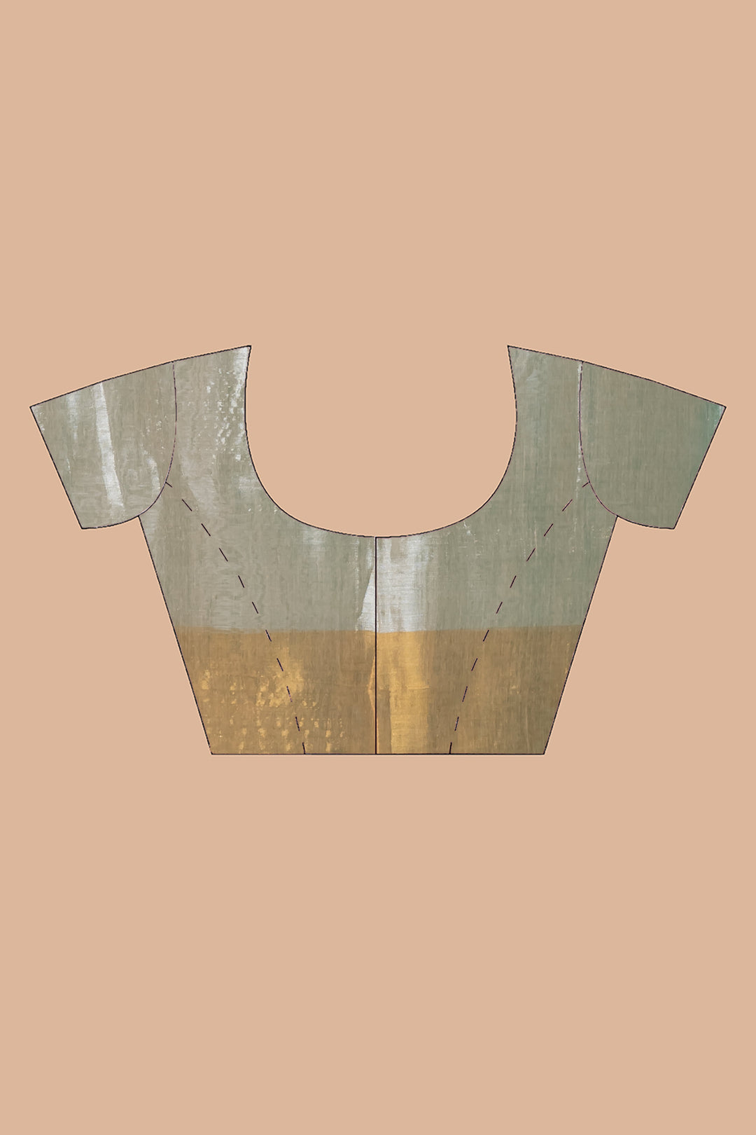 Half n half gold silver Tissue cotton saree | SHOBITAM