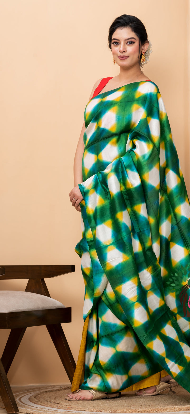 Half n half tien dye pure silk saree  | SILK MARK CERTIFIED | SHOBITAM