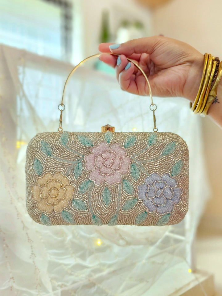 AZA Purple Hand Embroidered Hand Bag