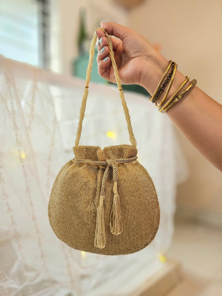 Champagne Golden Potli Bag