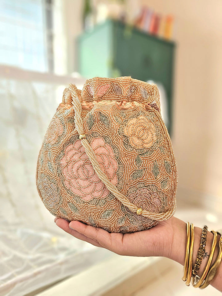 ROSÈ Beaded Pink Potli Bag