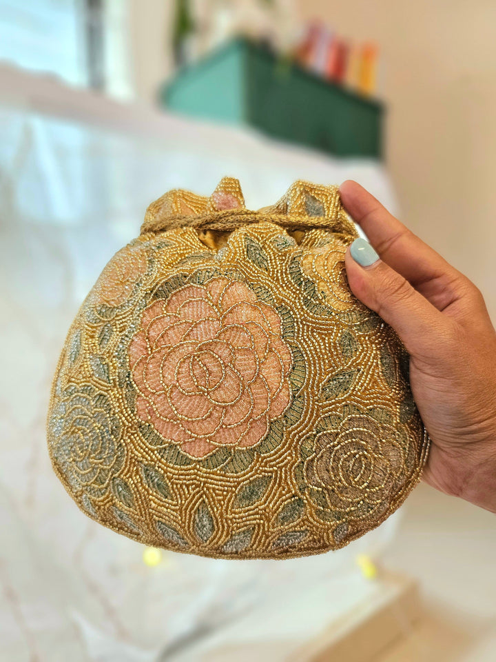 Champagne Golden Potli Bag