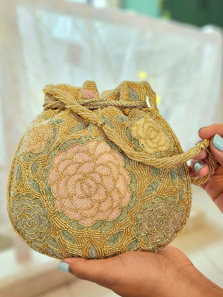 Champagne Golden Potli Bag