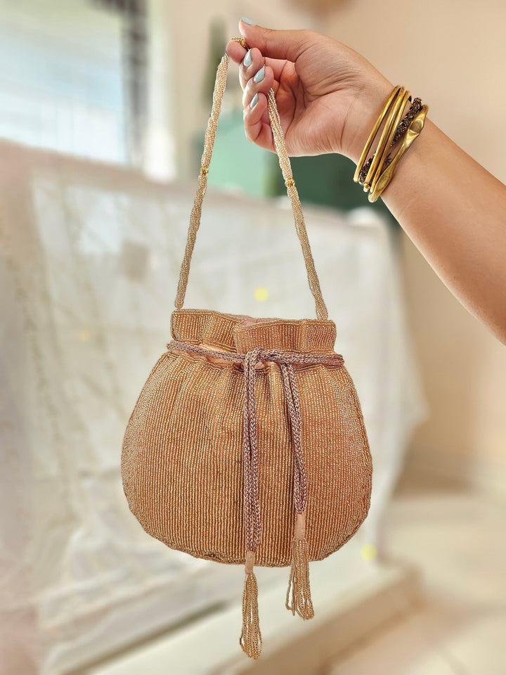 ROSÈ Beaded Pink Potli Bag