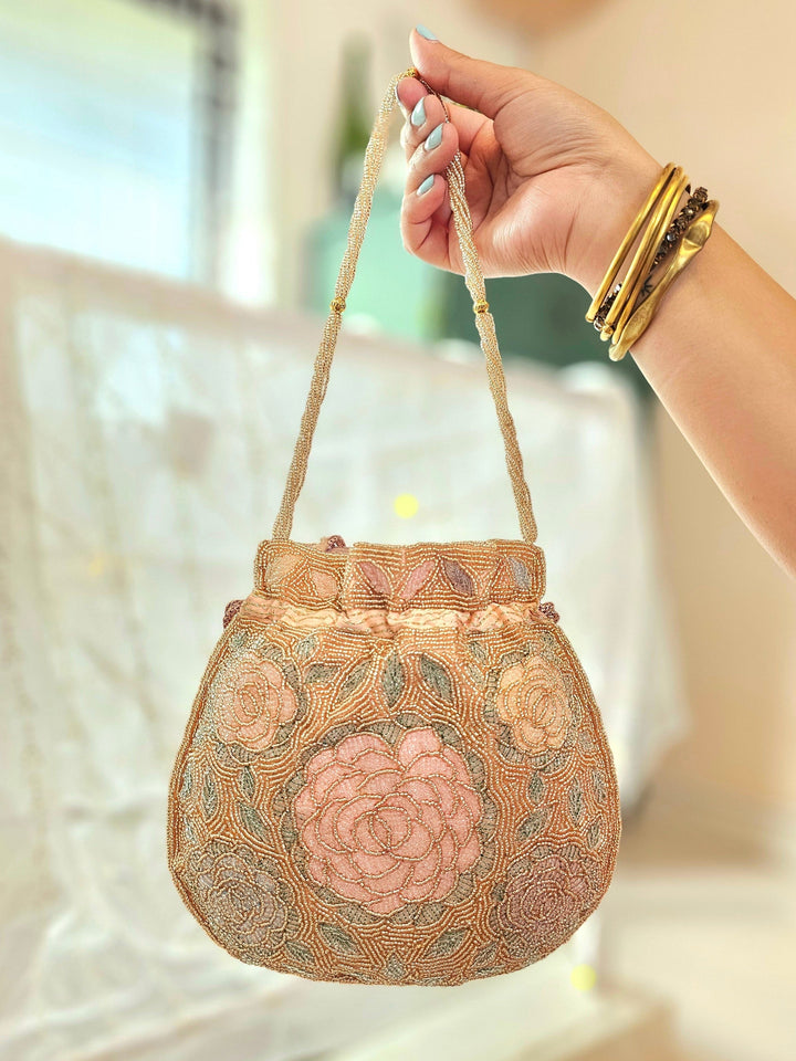 ROSÈ Beaded Pink Potli Bag