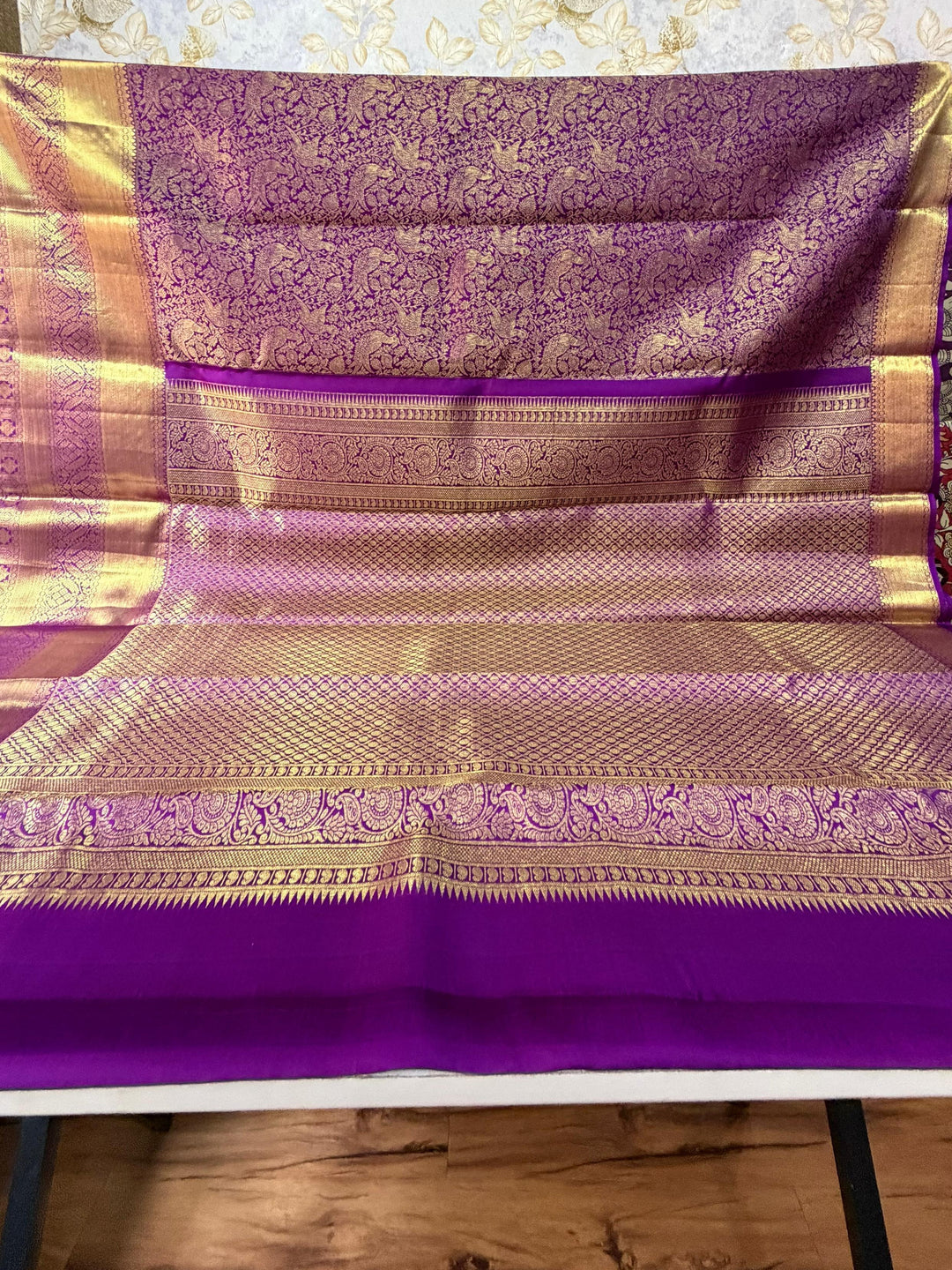 The Royal Queen - Purple Dharmavaram Silk Saree | SILK MARK CERTIFIED | SHOBITAM