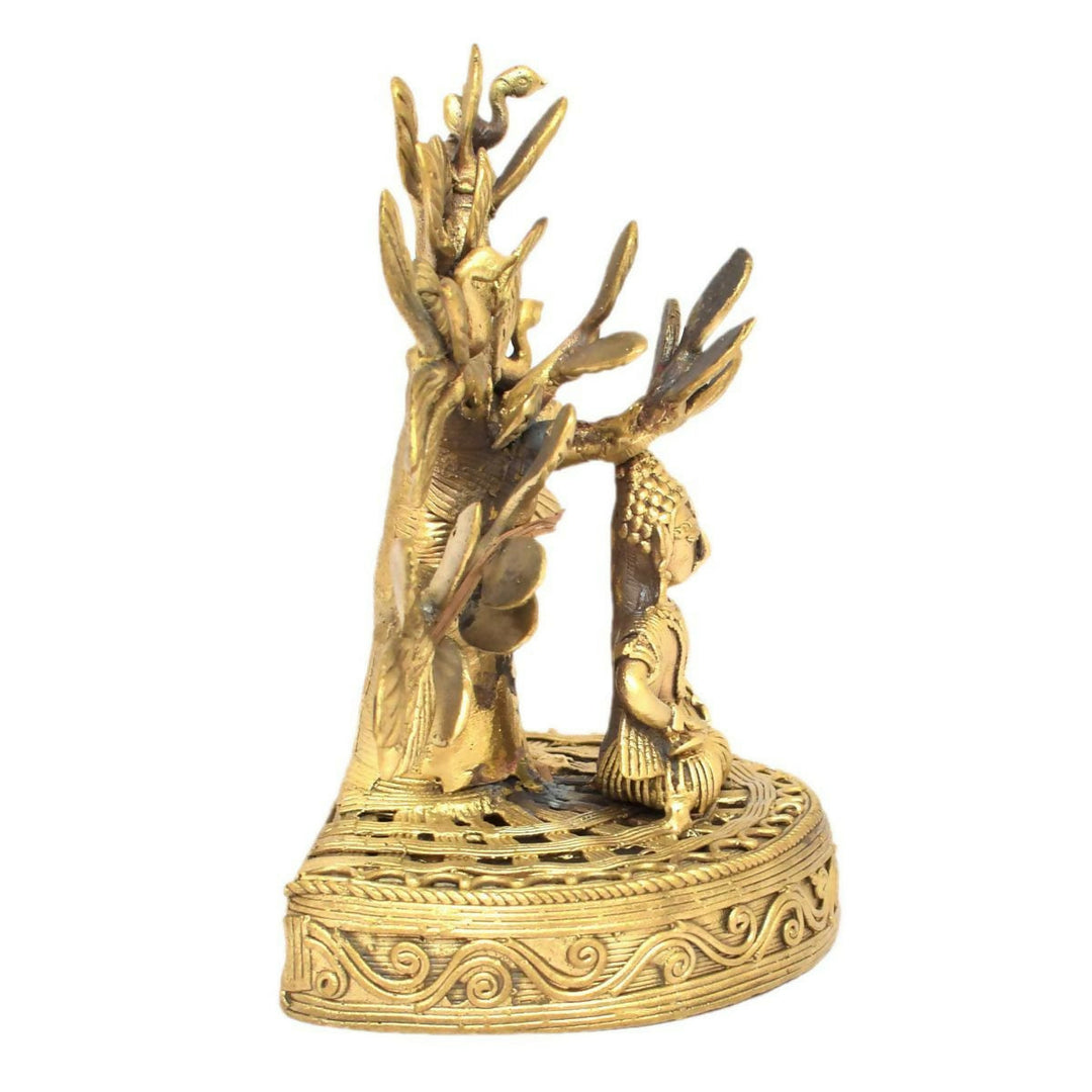 DHOKRA BUDDHA SITTING UNDER TREE 6*4*5 | SHOBITAM