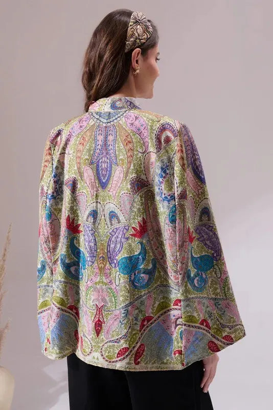 Tapasi Pashmina Blended Embroidery Cape | SHOBITAM