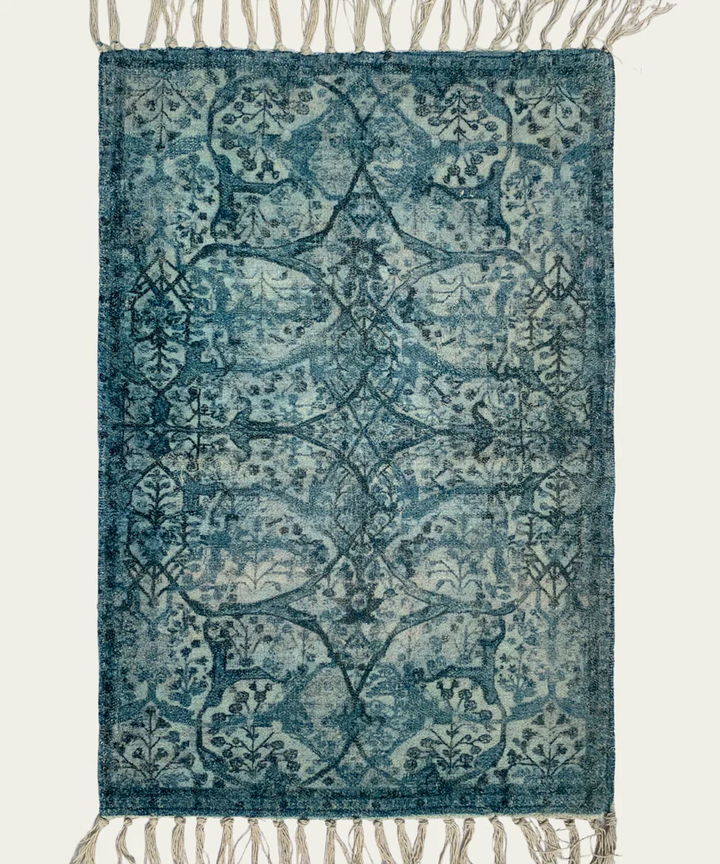 2x3 Feet Printed Rug | Blue | Chenelle | SHOBITAM