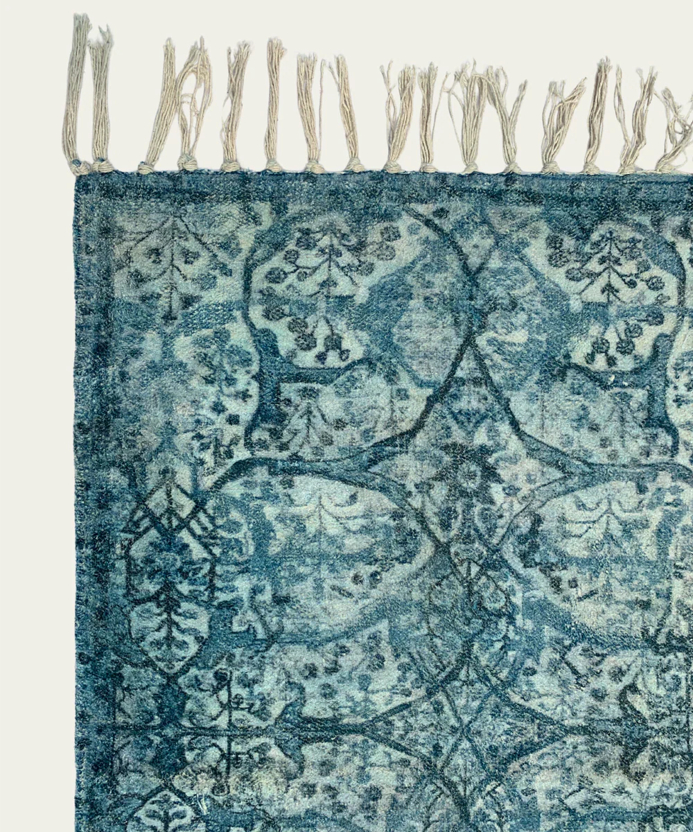 2x3 Feet Printed Rug | Blue | Chenelle | SHOBITAM