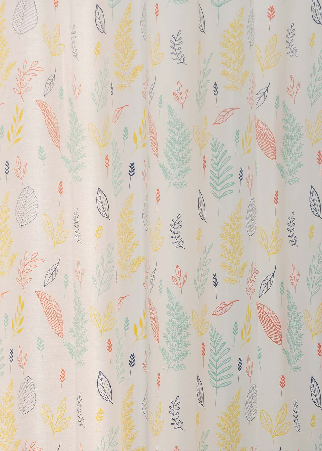 Rustling Leaves Multicolor 100% cotton floral curtain for bed room - Light Reduction - Single Piece | SHOBITAM