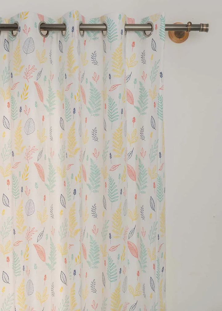Falling Leaves 100% cotton floral curtain - Customizable for size, lining and headers