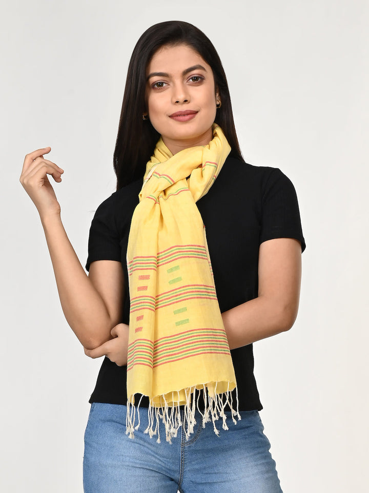 Handloom Cotton Jamdani Stole | SHOBITAM