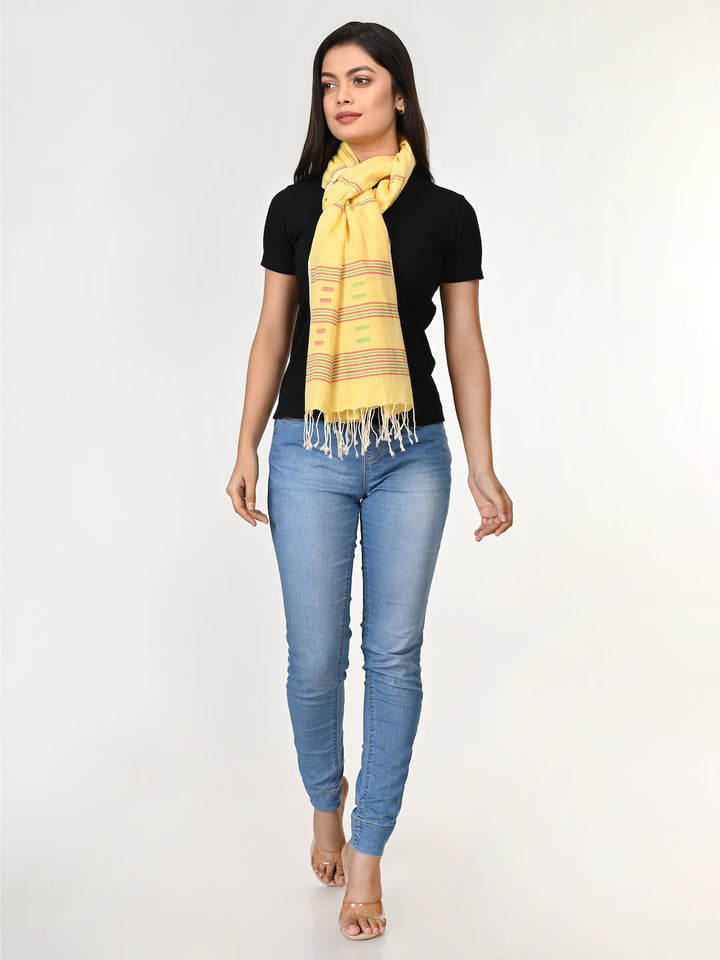 Handloom Cotton Jamdani Stole | SHOBITAM