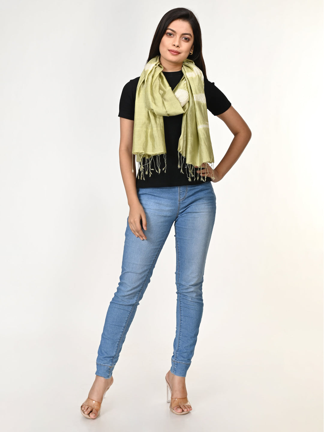 Hand Woven Shibori Pure Silk Stole | SHOBITAM