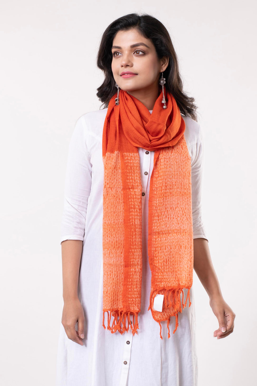 Hand woven Shibori Wool Stole | SHOBITAM