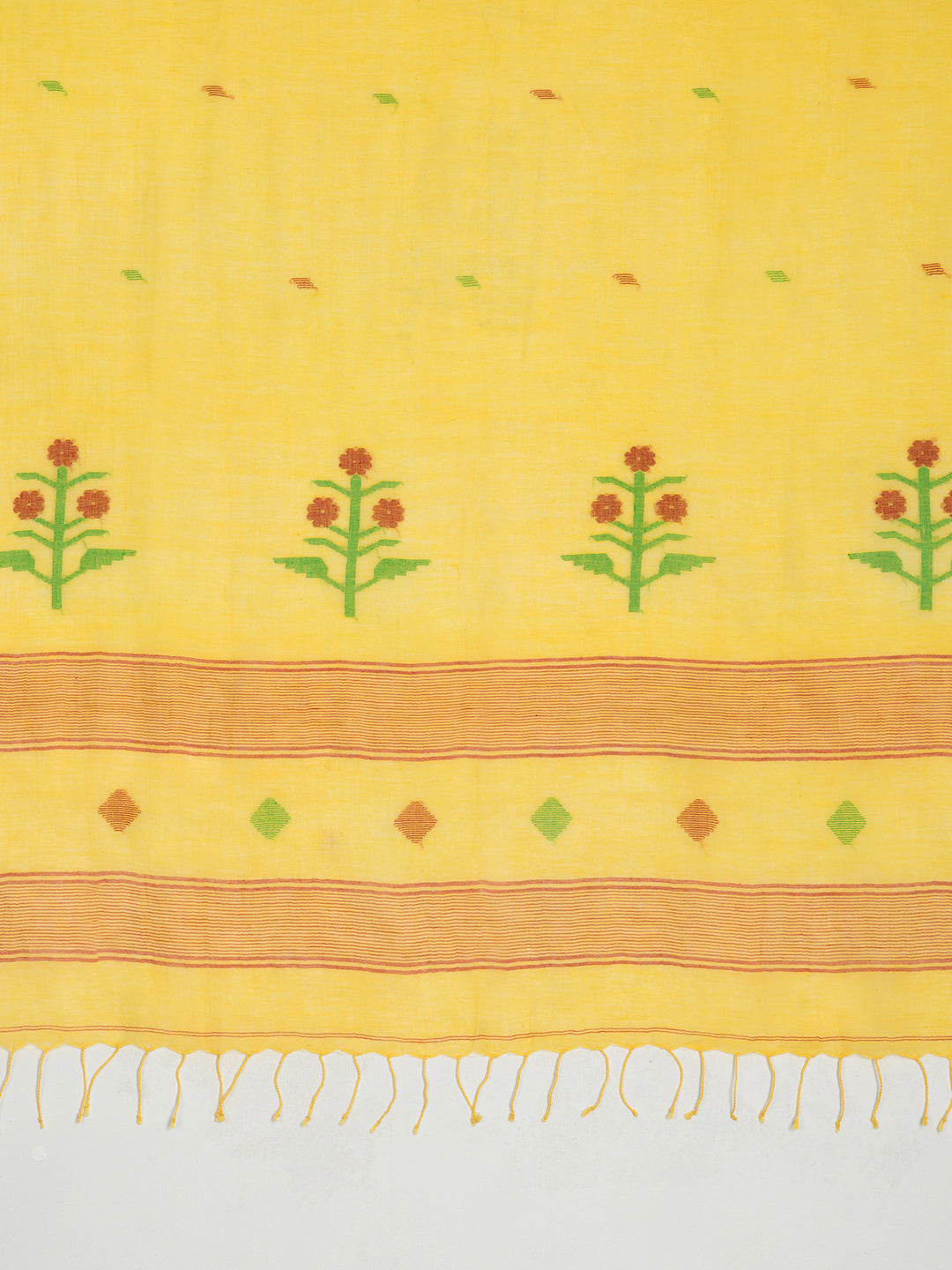 Handcrafted Jamdani Mul Cotton Dupatta | SHOBITAM