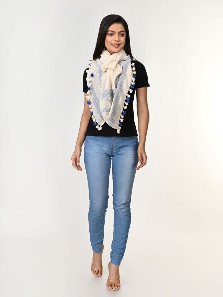 Handloom Jamdani Cotton Stole | SHOBITAM