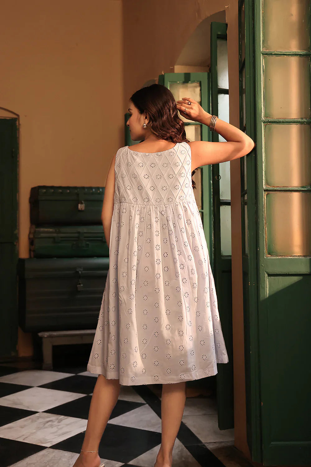Breezy Blue Cotton Dress | SHOBITAM