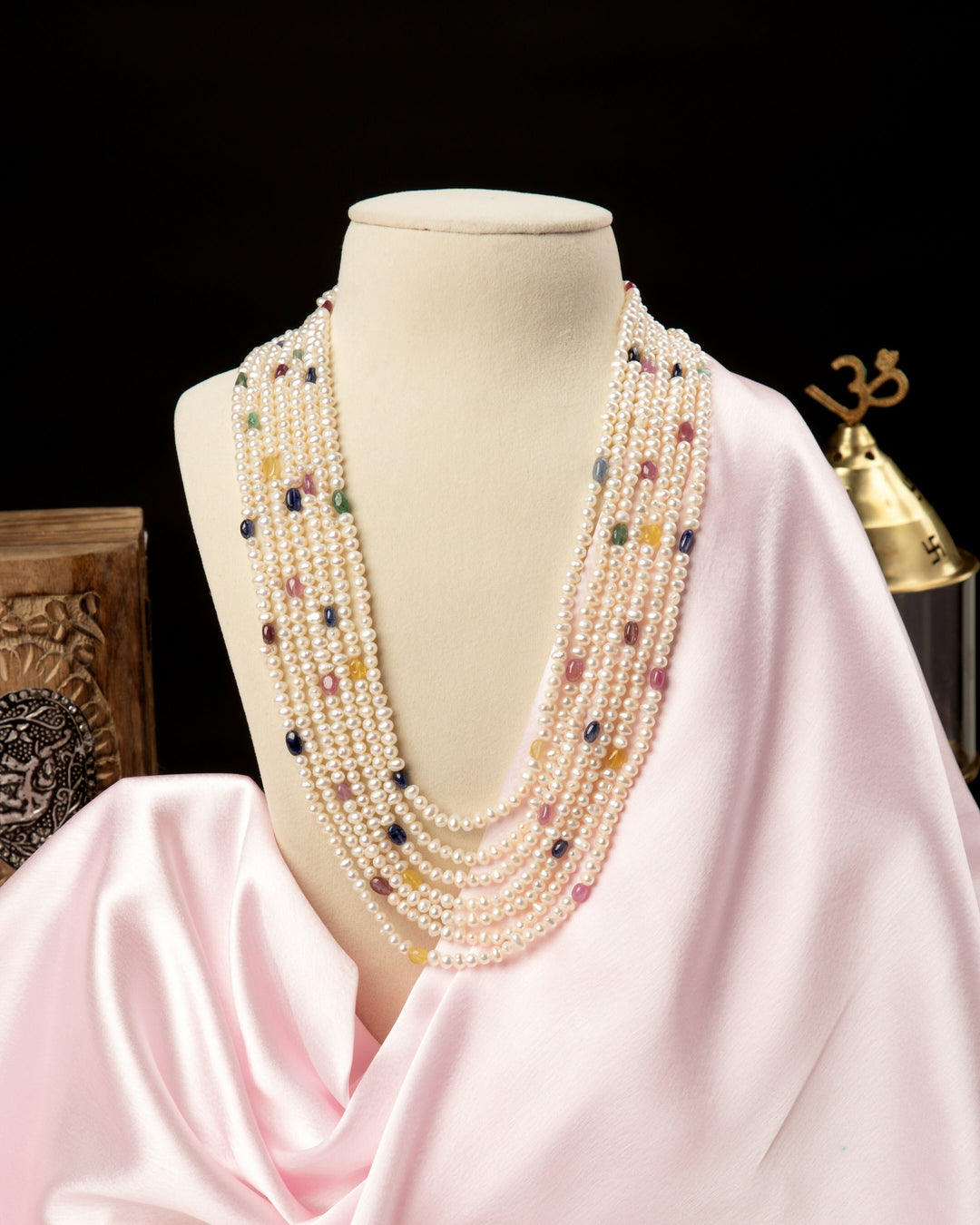 Rangmala Pearl Necklace- Natural Sapphires & Pearls | SHOBITAM