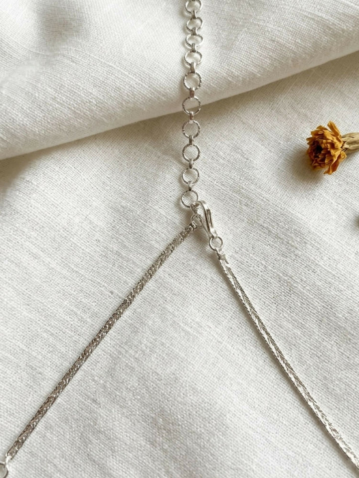 Silver Plated American Diamond Necklace Set | SHOBITAM