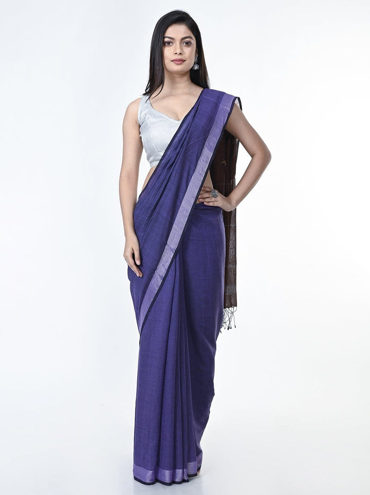 Handloom Zari Border Jamdani Cotton Saree | SHOBITAM